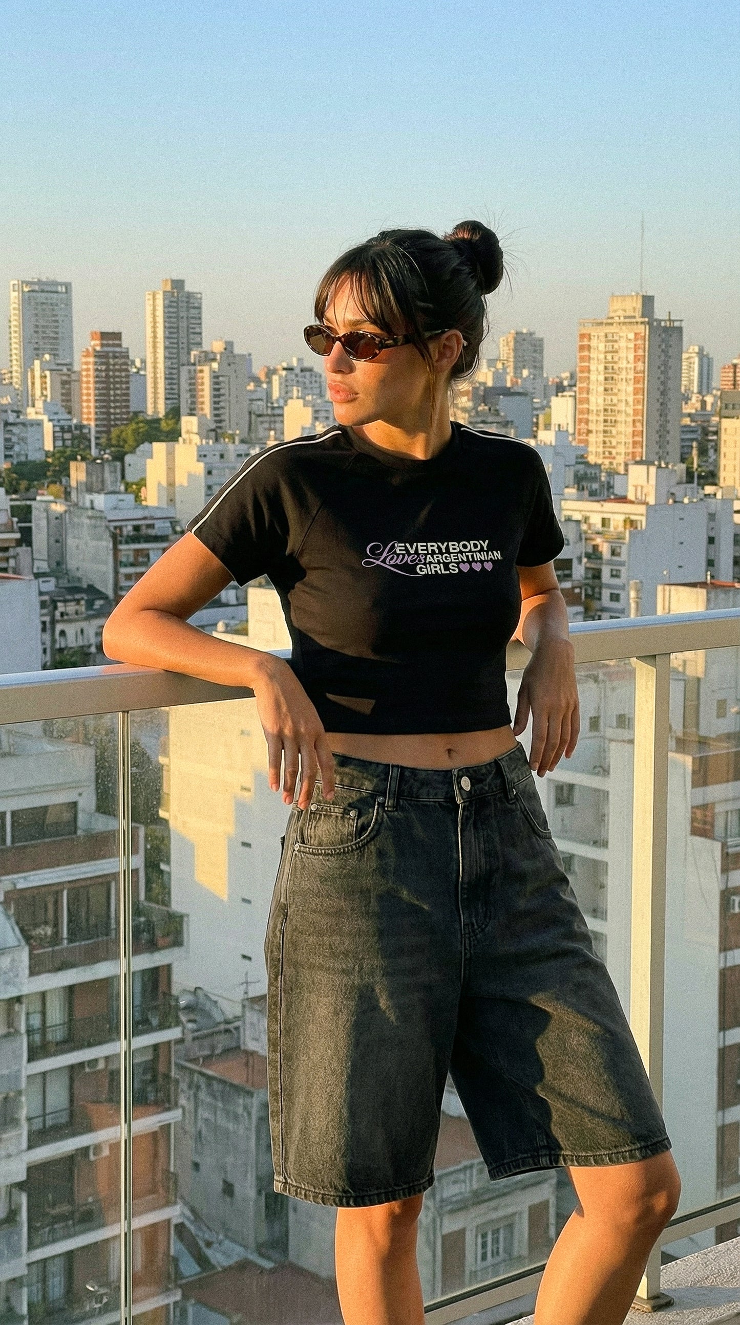 Crop Top Argentinian Negro