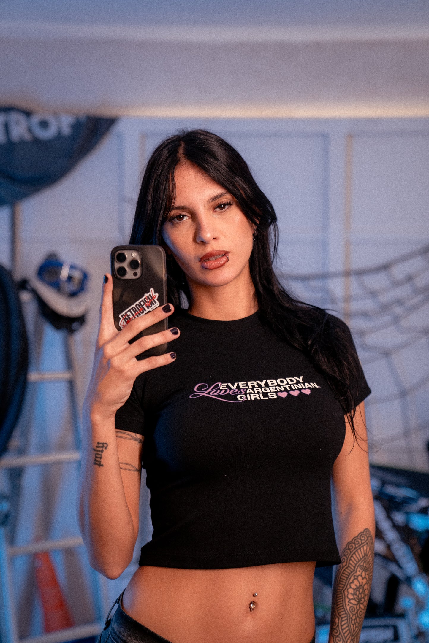 Crop Top Argentinian Negro