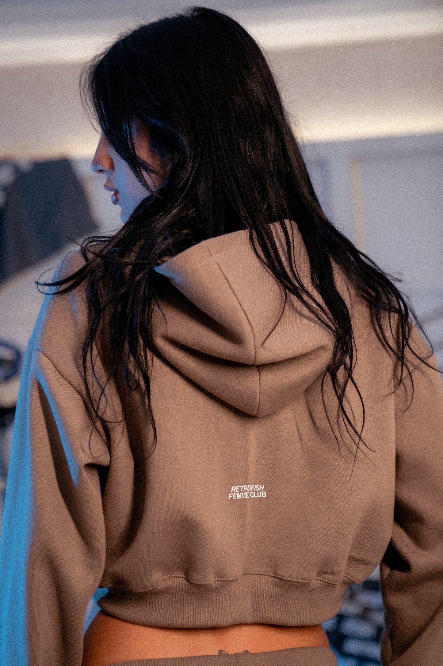 Crop Zipper Visón