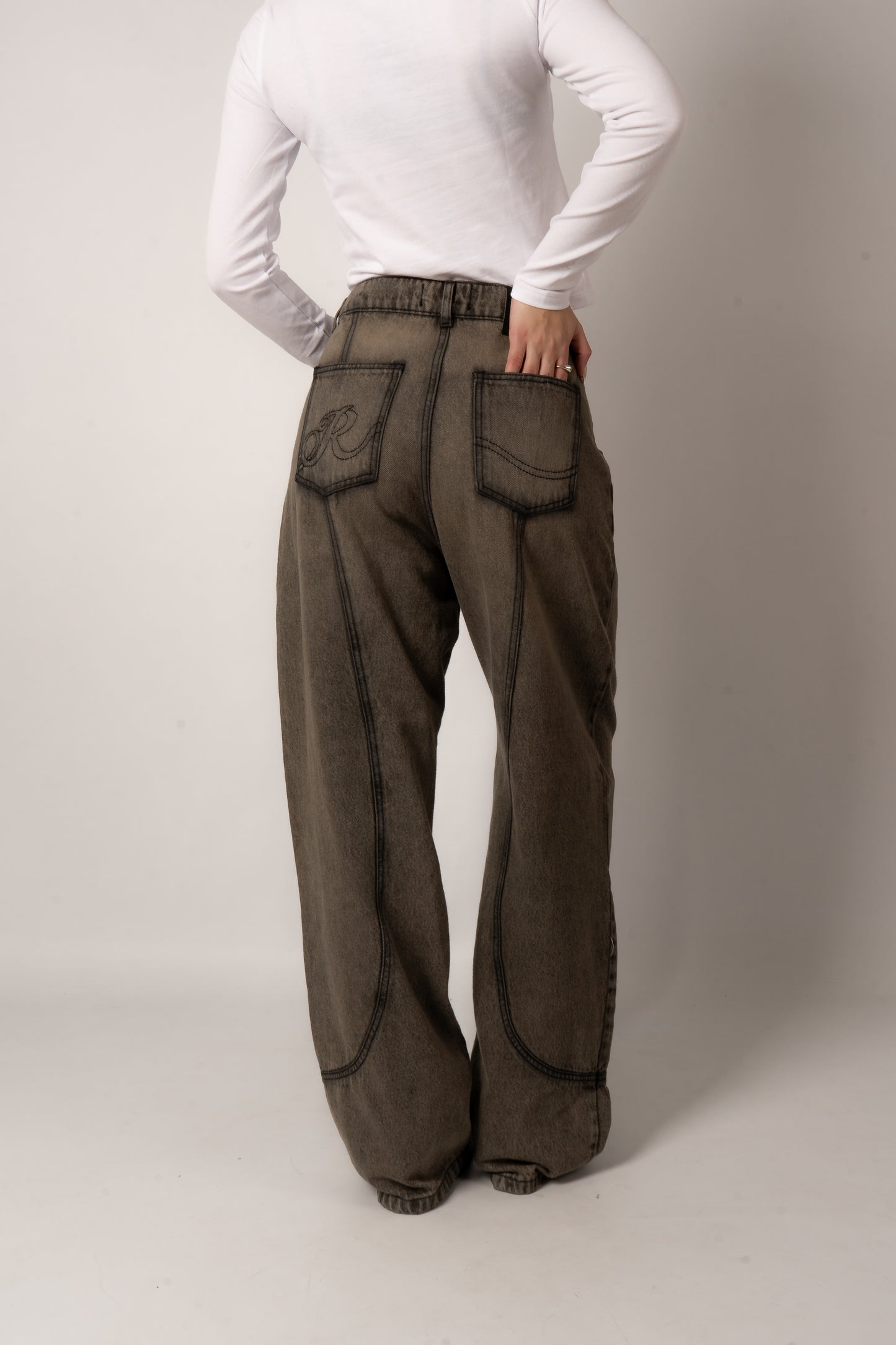 Pantalón Denim Costuras
