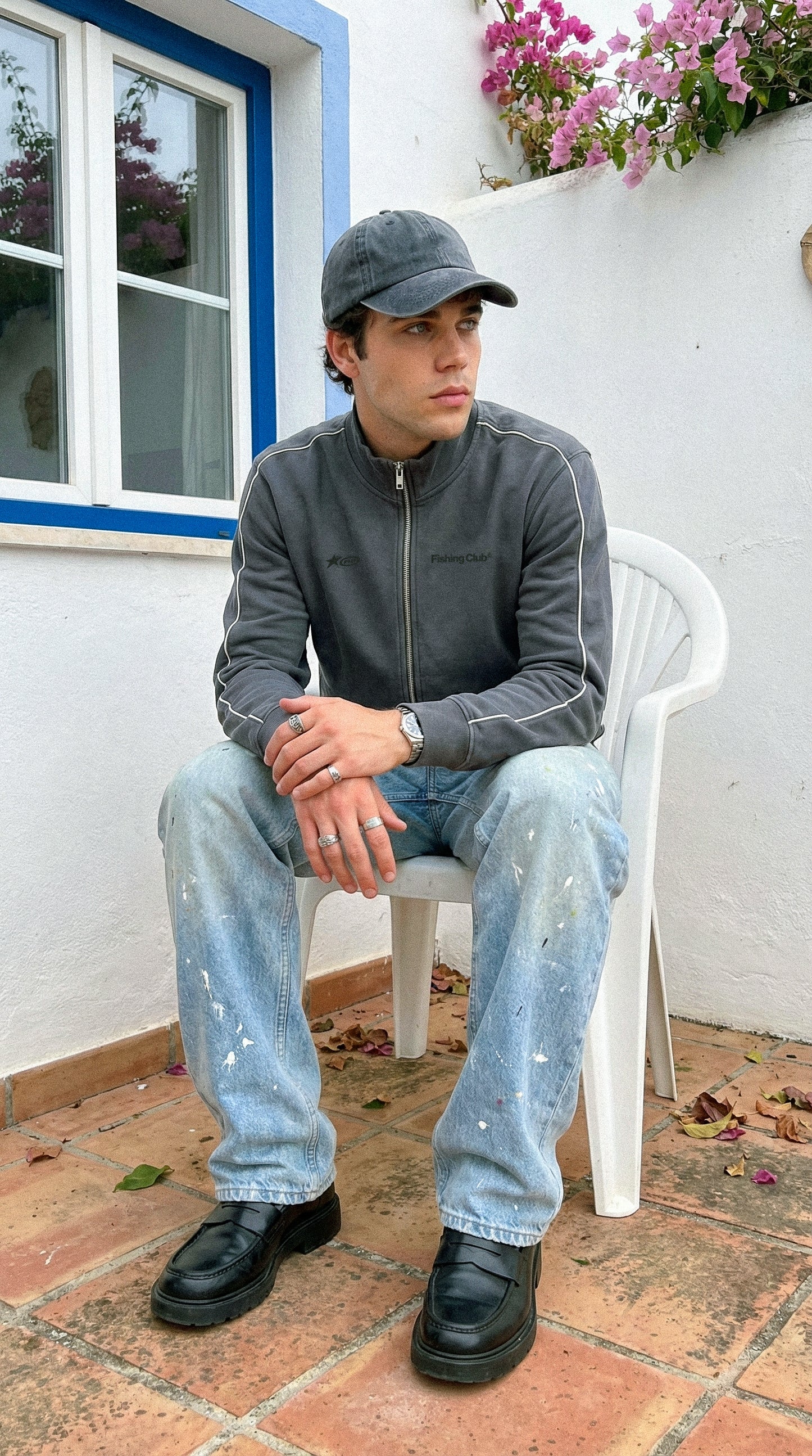 Buzo Zipper Gris Fishing Club