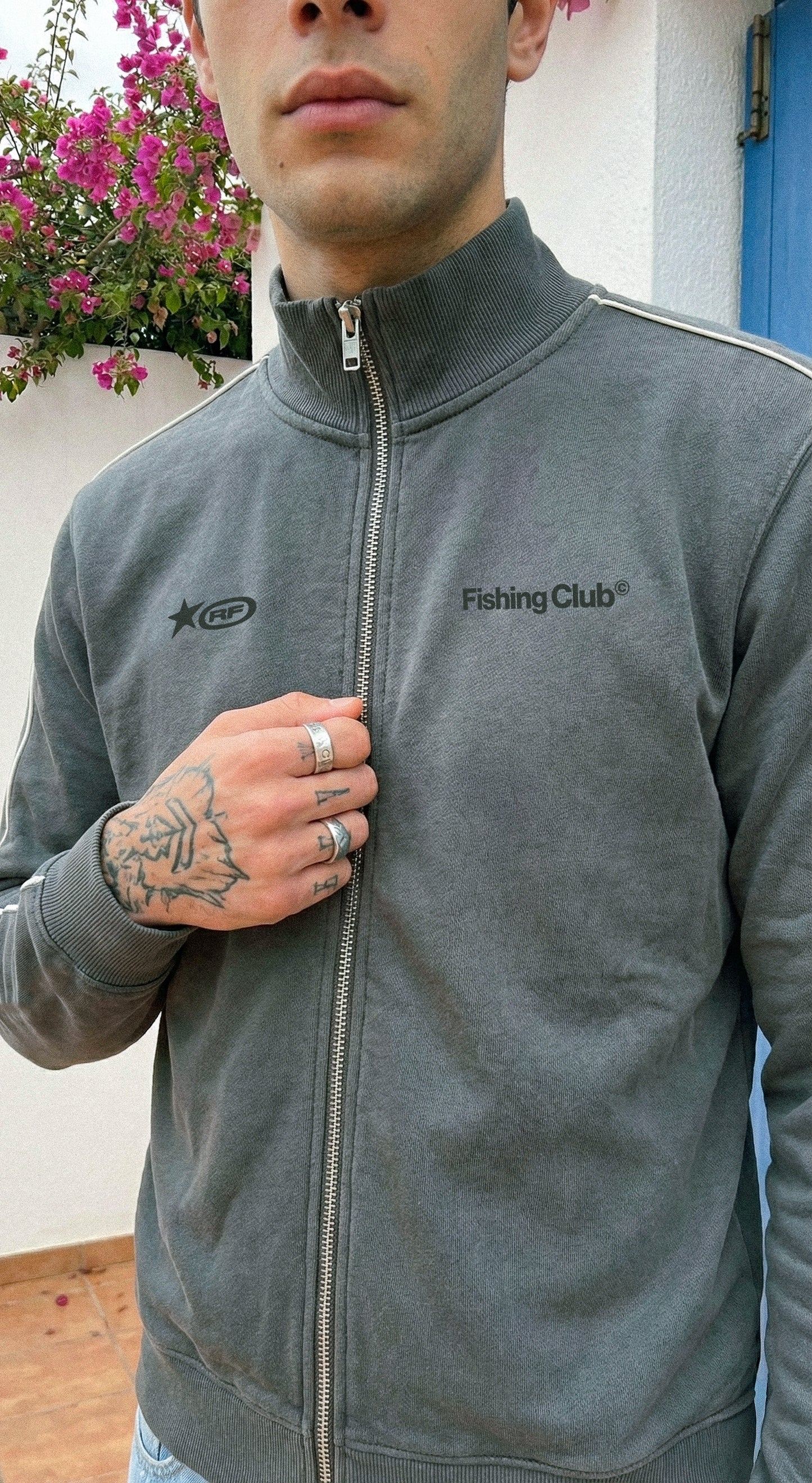 Buzo Zipper Gris Fishing Club