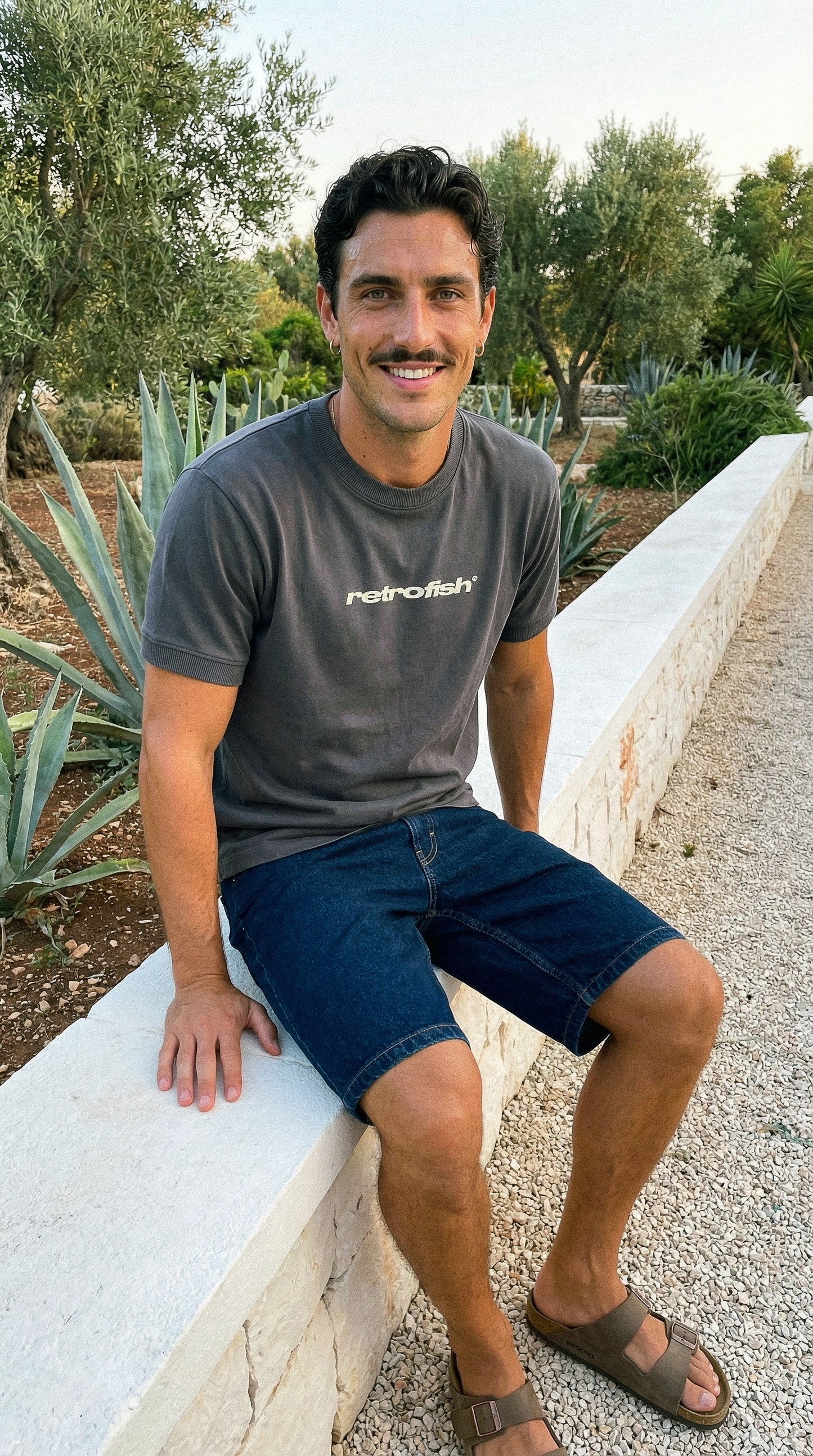 Remera Retrofish Core Gris