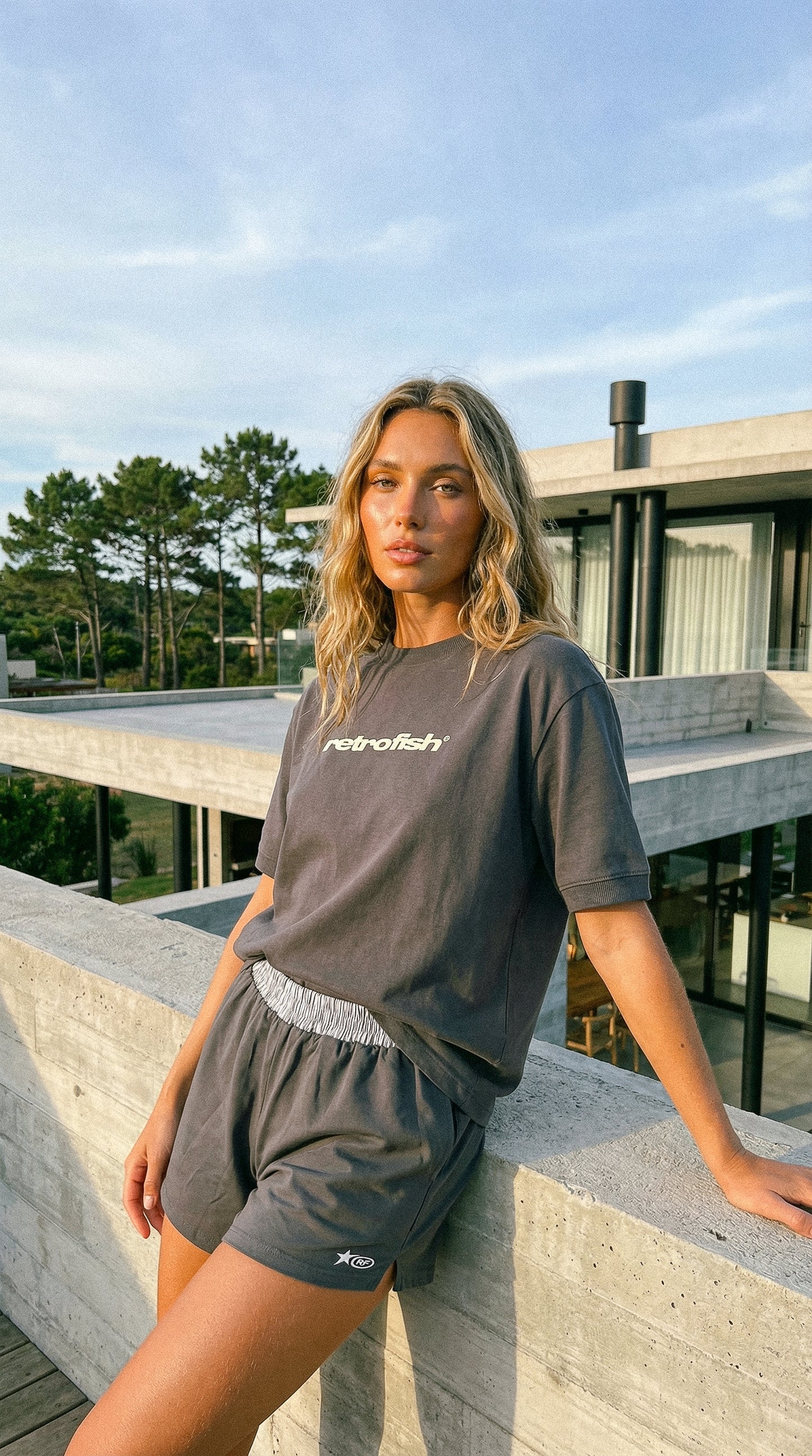 Remera Retrofish Core Gris