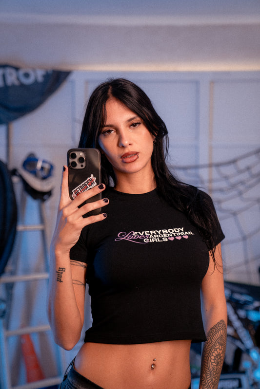 Crop Top Argentinian Negro