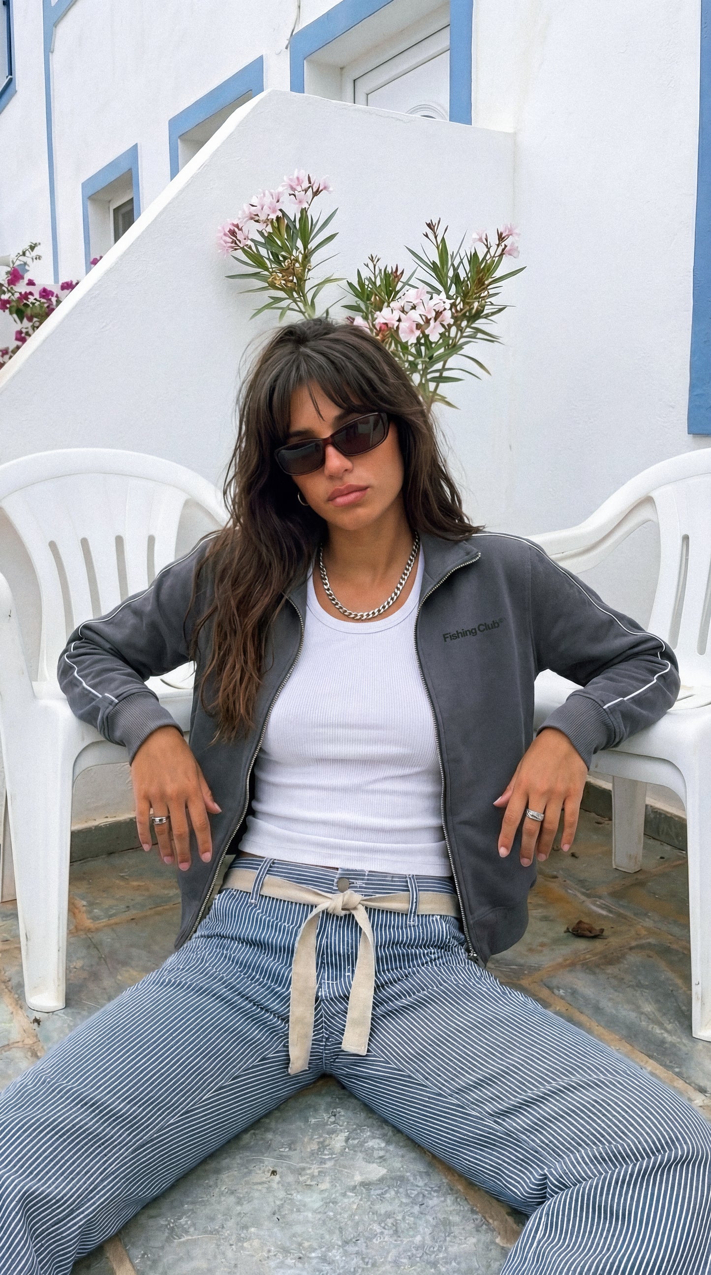 Buzo Zipper Gris Fishing Club